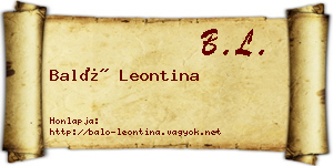 Baló Leontina névjegykártya